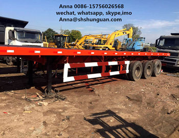 China 20 Ft Tri Axles Used Truck Trailers Single Drum Roller For Transportation supplier