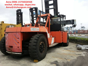 China Flexible Used Container Handler , Reach Stacker Forklift Hydraulic Powered Steering Wheel supplier