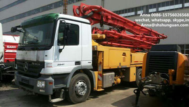 China 300 Kw Used Concrete Pump Truck Mounted Concrete Pump With Benz Truck Chassis supplier