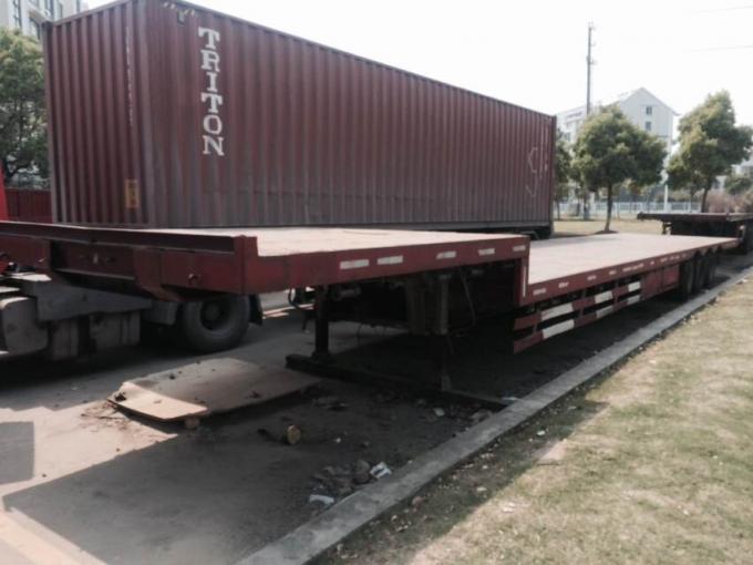 Large Scale Used Truck Trailers , Container Transport Skeleton Flatbed Semi Trailer