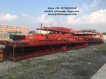 China Large Scale Used Truck Trailers , Container Transport Skeleton Flatbed Semi Trailer supplier