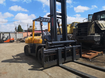 5.5m high mast TCM FD70 7ton Diesel Forklift Truck , TCM used container forklift supplier