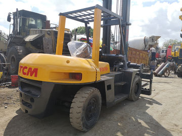 5.5m high mast TCM FD70 7ton Diesel Forklift Truck , TCM used container forklift supplier